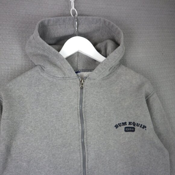 B.U.M Equipment Basic Grey Zip Up Hoodie Medium - Picture 3 of 8